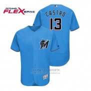 Camiseta Beisbol Hombre Miami Marlins Starlin Castro Flex Base Autentico Collection Alterno 2019 Azul