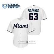 Camiseta Beisbol Hombre Miami Marlins Trevor Richards Cool Base Primera 2019 Blanco