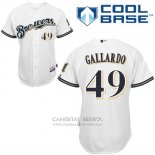 Camiseta Beisbol Hombre Milwaukee Brewers Blanco Yovani Gallardo Cool Base Jugador