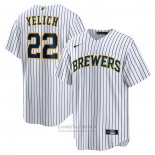 Camiseta Beisbol Hombre Milwaukee Brewers Christian Yelich Alterno Replica Blanco