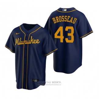 Camiseta Beisbol Hombre Milwaukee Brewers Mike Brosseau Replica Alterno Azul