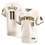 Camiseta Beisbol Hombre Milwaukee Brewers Rowdy Tellez Primera Limited Crema