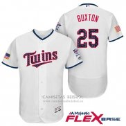 Camiseta Beisbol Hombre Minnesota Twins 2017 Estrellas y Rayas Byron Buxton Blanco Flex Base