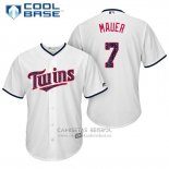 Camiseta Beisbol Hombre Minnesota Twins 2017 Estrellas y Rayas Joe Mauer Blanco Cool Base