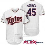 Camiseta Beisbol Hombre Minnesota Twins 2017 Postemporada Phil Hughes Blanco Flex Base