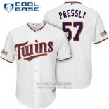 Camiseta Beisbol Hombre Minnesota Twins 2017 Postemporada Ryan Pressly Blanco Cool Base