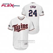 Camiseta Beisbol Hombre Minnesota Twins C.j. Cron 2019 Postemporada Flex Base Blanco