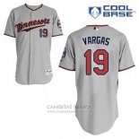 Camiseta Beisbol Hombre Minnesota Twins Kennys Vargas 19 Gris Cool Base