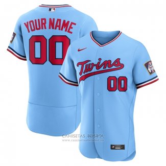 Camiseta Beisbol Hombre Minnesota Twins Personalizada Alterno Autentico Azul