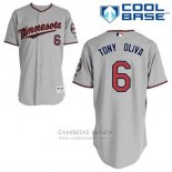 Camiseta Beisbol Hombre Minnesota Twins Tony Oliva 6 Gris Cool Base