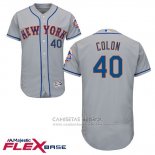 Camiseta Beisbol Hombre New York Mets 40 Bartolo Colon Gris Flex Base