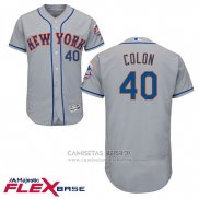 Camiseta Beisbol Hombre New York Mets 40 Bartolo Colon Gris Flex Base