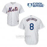Camiseta Beisbol Hombre New York Mets Gary Carter 8 Blanco Primera Cool Base