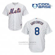 Camiseta Beisbol Hombre New York Mets Gary Carter 8 Blanco Primera Cool Base