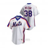 Camiseta Beisbol Hombre New York Mets Justin Wilson Cooperstown Collection Primera Blanco