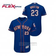 Camiseta Beisbol Hombre New York Mets Keon Broxton 150th Aniversario Patch Autentico Flex Base Azul