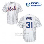 Camiseta Beisbol Hombre New York Mets Mike Piazza 31 Blanco Primera Cool Base