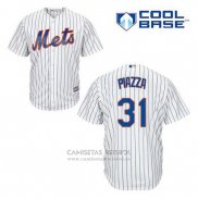 Camiseta Beisbol Hombre New York Mets Mike Piazza 31 Blanco Primera Cool Base