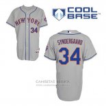 Camiseta Beisbol Hombre New York Mets Noah Syndergaard 34 Gris Cool Base