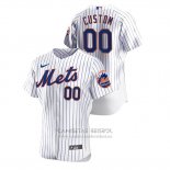 Camiseta Beisbol Hombre New York Mets Personalizada Autentico Blanco