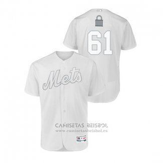 Camiseta Beisbol Hombre New York Mets Walter Lockett 2019 Players Weekend Autentico Blanco