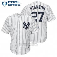 Camiseta Beisbol Hombre New York Yankees 27 Giancarlo Stanton Blancoreplica Jugador Cool Base