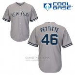 Camiseta Beisbol Hombre New York Yankees Andy Pettitte 46 Gris Cool Base