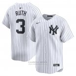 Camiseta Beisbol Hombre New York Yankees Babe Ruth Primera Limited Blanco