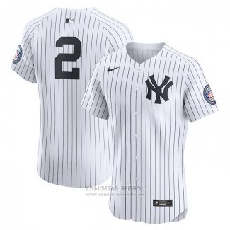 Camiseta Beisbol Hombre New York Yankees Derek Jeter Primera Elite Blanco