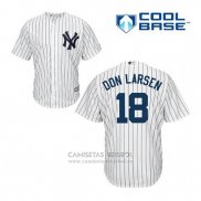 Camiseta Beisbol Hombre New York Yankees Don Larsen 18 Blanco Primera Cool Base