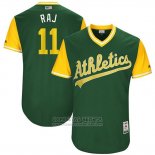 Camiseta Beisbol Hombre Oakland Athletics 2017 Little League World Series Rajai Davis Verde