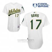 Camiseta Beisbol Hombre Oakland Athletics Ike Davis 17 Blanco Primera Cool Base