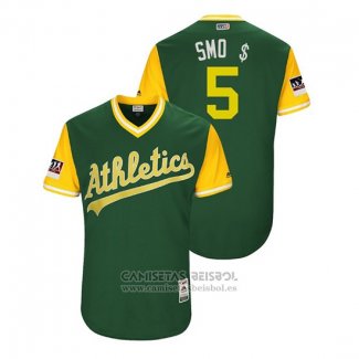 Camiseta Beisbol Hombre Oakland Athletics Jake Smolinski 2018 LLWS Players Weekend Smo $ Verde