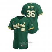 Camiseta Beisbol Hombre Oakland Athletics Yusmeiro Petit Autentico 2020 Alterno Verde