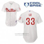 Camiseta Beisbol Hombre Philadelphia Phillies Cliff Lee 33 Blanco Primera Cool Base