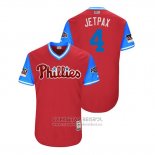 Camiseta Beisbol Hombre Philadelphia Phillies Scott Kingery 2018 LLWS Players Weekend Jetpax Scarlet