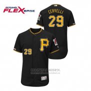 Camiseta Beisbol Hombre Pittsburgh Pirates Francisco Cervelli Autentico Flex Base Negro