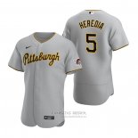 Camiseta Beisbol Hombre Pittsburgh Pirates Guillermo Heredia Autentico Road Gris