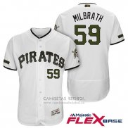 Camiseta Beisbol Hombre Pittsburgh Pirates Jordan Milbrath Blanco 2018 Primera Alterno Flex Base