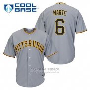 Camiseta Beisbol Hombre Pittsburgh Pirates Starling Marte 6 Gris Cool Base