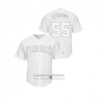 Camiseta Beisbol Hombre San Diego Padres Matt Strahm 2019 Players Weekend Replica Blanco