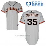 Camiseta Beisbol Hombre San Francisco Giants Brandon Crawford 35 Gris Cool Base