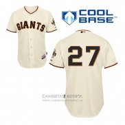 Camiseta Beisbol Hombre San Francisco Giants Juan Marichal 27 Crema Primera Cool Base
