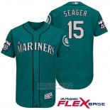 Camiseta Beisbol Hombre Seattle Mariners 15 Kyle Seager Verde 2017 Flex Base