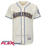 Camiseta Beisbol Hombre Seattle Mariners Blank Crema Flex Base Autentico Collection