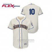 Camiseta Beisbol Hombre Seattle Mariners Edwin Encarnacion 150th Aniversario Patch Autentico Flex Base Crema