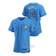 Camiseta Beisbol Hombre Tampa Bay Rays Joey Wendle Autentico 2020 Alterno Azul