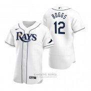 Camiseta Beisbol Hombre Tampa Bay Rays Wade Boggs Autentico Primera Blanco