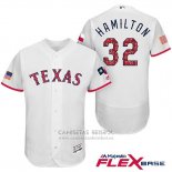 Camiseta Beisbol Hombre Texas Rangers 2017 Estrellas y Rayas Josh Hamilton Blanco Flex Base