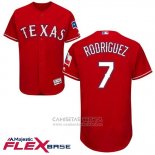 Camiseta Beisbol Hombre Texas Rangers 7 Pudge Rodriguez Rojo 2017 Flex Base